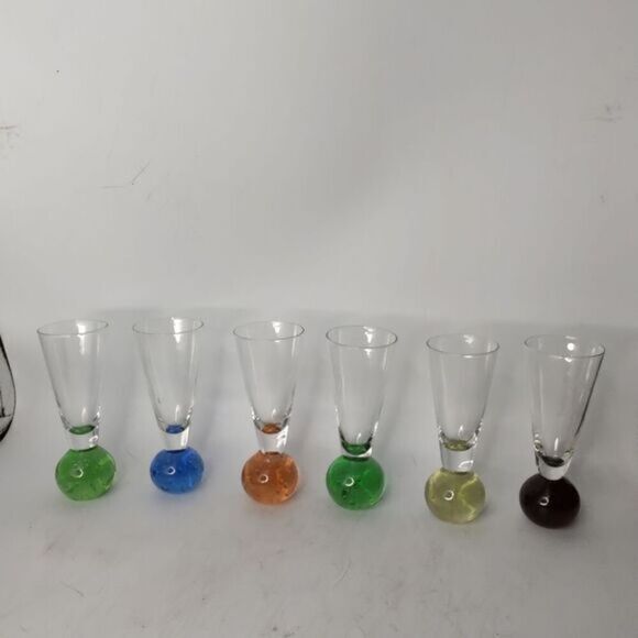 Set of six MCM ball bottom aperitif glasses - Picture 1 of 6